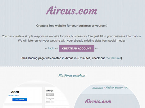 Aircus, créer un site Web gratuit en 5 minutes | DIGITAL LEARNING | Scoop.it