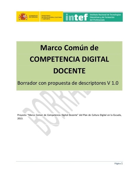 Borrador Marco Com&uacute;n de Competencia Digital Docente. | E-Learning, Formaci&oacute;n, Aprendizaje y Gesti&oacute;n del Conocimiento con TIC en peque&ntilde;as dosis. | Scoop.it