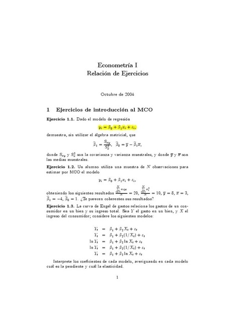 Ejercicios de Econometria Resueltos | Estimador | Teoría estadística | Matemáticas | Scoop.it