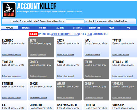 Delete Your Online Accounts - Popular | accountkiller.com | Time to Learn | Scoop.it