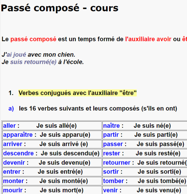 Passé composé: cours | POURQUOI PAS... EN FRANÇAIS ? | Scoop.it