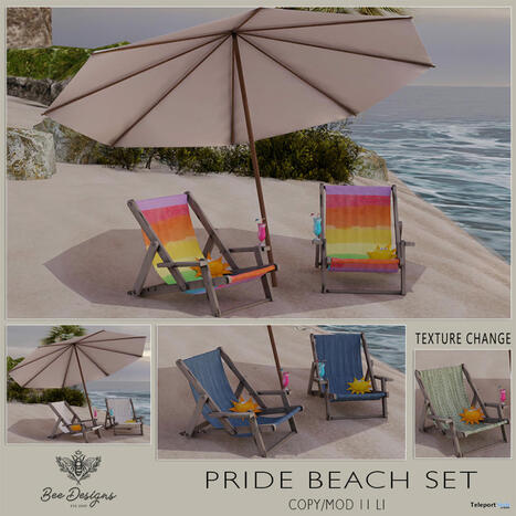 Pride Beach Set June 2025 Group Gift by Bee Designs | Teleport Hub - Second Life Freebies | Teleport Hub | Scoop.it