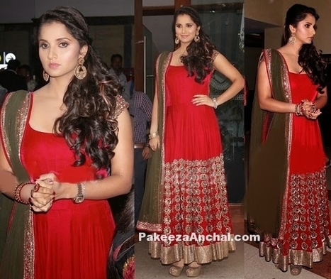 Indian Sportstar Sania Mirza in Manish Malhotra's Anarkali Churidar Dress | Indian Fashion Updates | Scoop.it
