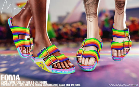Foma Sandals Pride Edition June 2023 Group Gift by Muho | Teleport Hub - Second Life Freebies | Second Life Freebies | Scoop.it