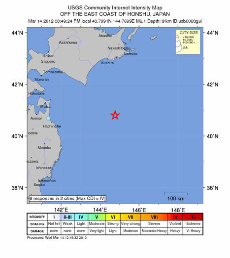 Magnitude 6.1 - OFF THE EAST COAST OF HONSHU, JAPAN | Japan Tsunami | Scoop.it