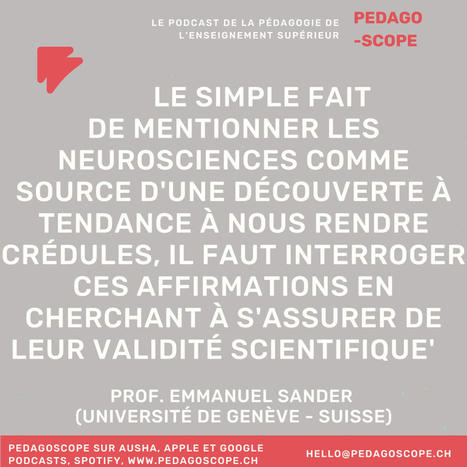 Neurosciences en éducation | Pédagoscope | Actus TICE Universitaires | Scoop.it