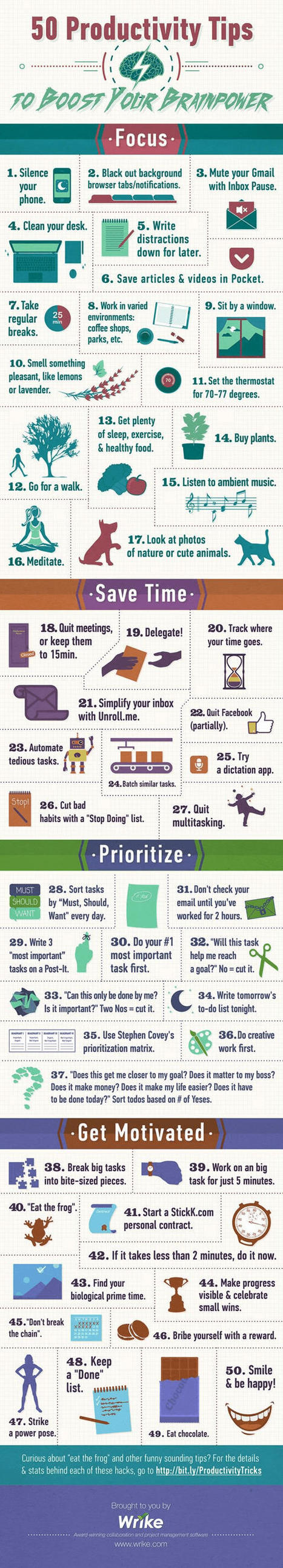 50 Tips To Boost Your Brainpower & Get Everything Done | Daily Infographic | Things and Stuff | Scoop.it