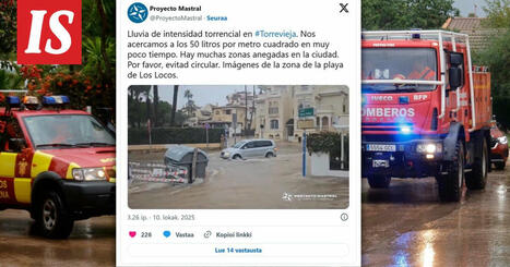 Suomalainen Maria joutui myrskyn keskelle Torreviejassa Espanjassa, kadut tulvivat | 1Uutiset - Lukemisen tähden | Scoop.it