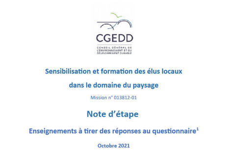 Un rapport nouveau du Conseil Général de l’Environnement et du Développement Durable (CGEDD) en matière de formation des élus au paysage … à suivre | Fédération Patrimoine-Environnement | La SELECTION du Web | CAUE des Vosges - www.caue88.com | Scoop.it