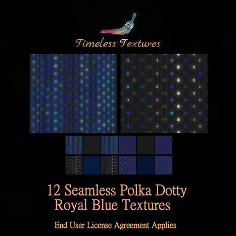 12 Seamless Polka Dotty Royal Blue November 2022 Group Gift by Timeless Textures | Teleport Hub - Second Life Freebies | Second Life Freebies | Scoop.it
