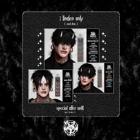 Devil Piercing Set, Moon Bindi, & Spiked Septum 1L Promo Gift by HADES | Teleport Hub - Second Life Freebies | Second Life Freebies | Scoop.it