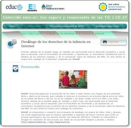 Educación tecnológica: Decálogo de los derechos de la infancia en Internet y uso responsable de la red | EduTIC | Scoop.it