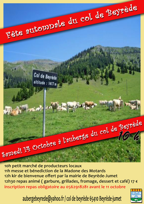 Fête au col de Beyrède le 14 octobre | Vallées d'Aure & Louron - Pyrénées | Scoop.it