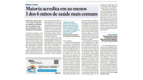 Seven in Ten People Believe at Least Nine Health Myths. This is Not a Surprise. It is the Result of Decades of Organized Misinformation. | Marcia Terra | H&eacute;sitations Vaccinales: Observatoire HESIVAXs | Scoop.it