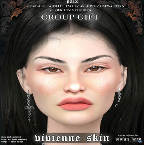 Vivienne Skin June 2024 Group Gift by PAIX | Teleport Hub - Second Life Freebies | Second Life Freebies | Scoop.it