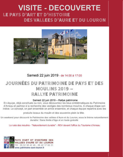 #JPPM2019 Rallye patrimoine à Arreau le 22 juin | Vallées d'Aure & Louron - Pyrénées | Scoop.it