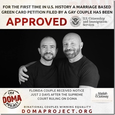 First Green Card in U.S. History Approved for Married Same-Sex Couple | United by Love, United by Law | Scoop.it