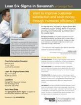 Lean Six Sigma Green Belt Open House at Georgia Tech-Savannah - Virtual-Strategy Magazine (press release) | Lean Six Sigma Black Belt | Scoop.it