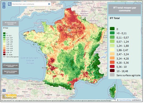 Pesticides : une carte de France des IFT publiée par Solagro | Lait de Normandie... et d'ailleurs | Scoop.it