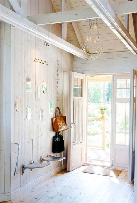 Delightful Wooden White Color Wall Summer House