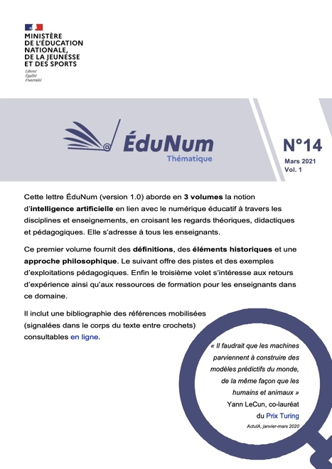 La lettre ÉduNum thématique sur l’intelligence artificielle | Education & Technology | Scoop.it
