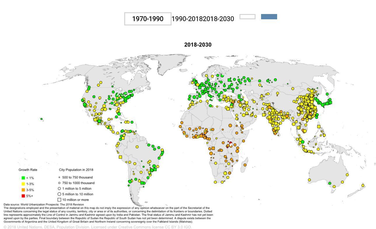 Карта плотности населения мира 2022