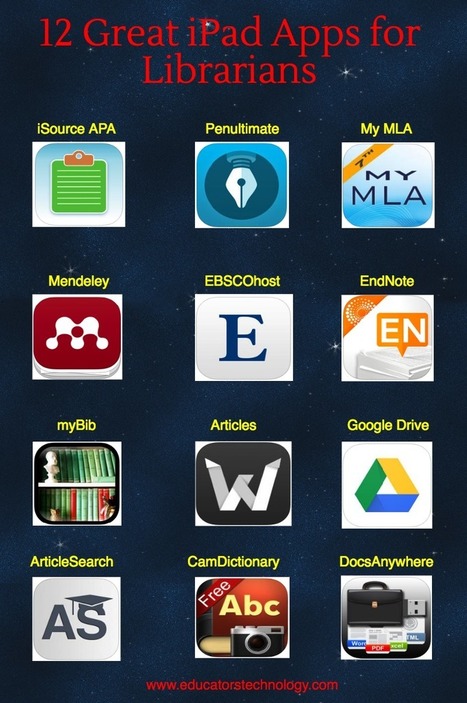 Twelve great iPad apps for librarians (Infographic) ~ Educational Technology and Mobile Learning | Creative teaching and learning | Scoop.it