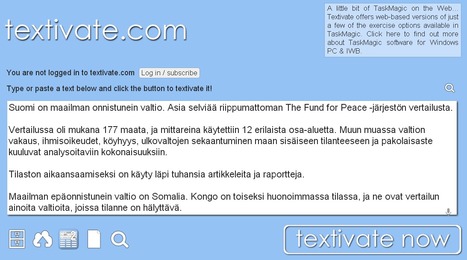 Teht&auml;v&auml;generaattori - Textivate | A1Uutiset | Scoop.it