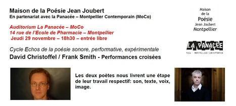 (Agenda) 29 novembre, Montpellier, David Christoffel et Frank Smith | Poezibao | Scoop.it