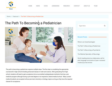 The Path To Becoming A Pediatrician - Medicalschoolnews.com | Medical School | Scoop.it