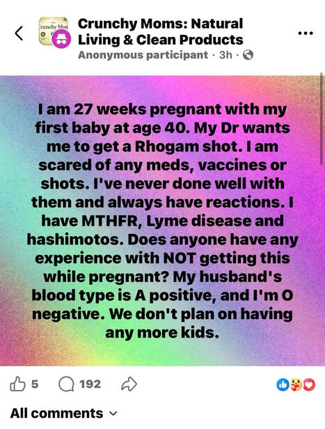 New antivax trope dropped: refusing RhoGAM. A Facebook group featured a post from an expectant mother with health issues who was nervous about Rhogam -which is very much indicated by her and her&hellip; ... | H&eacute;sitations Vaccinales: Observatoire HESIVAXs | Scoop.it