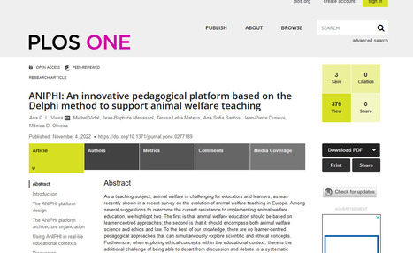 ANIPHI: An innovative pedagogical platform based on the Delphi method to support animal welfare teaching | PLOS ONE | IA générative (IAg) et pédagogie | Scoop.it