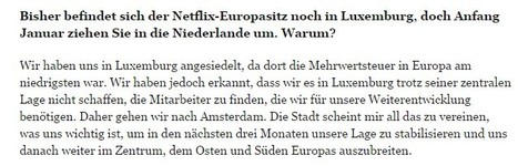 Netflix-Chef Reed Hastings: "Wir haben in Luxemburg nicht die richtigen Mitarbeiter gefunden" | Es war einmal... | Luxembourg (Europe) | Scoop.it