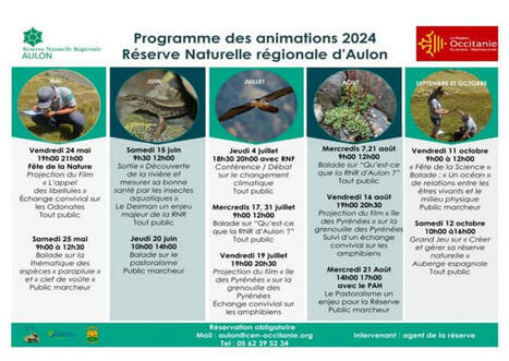 Programme d'animations 2024 de la Réserve naturelle régionale d'Aulon | Vallées d'Aure & Louron - Pyrénées | Scoop.it