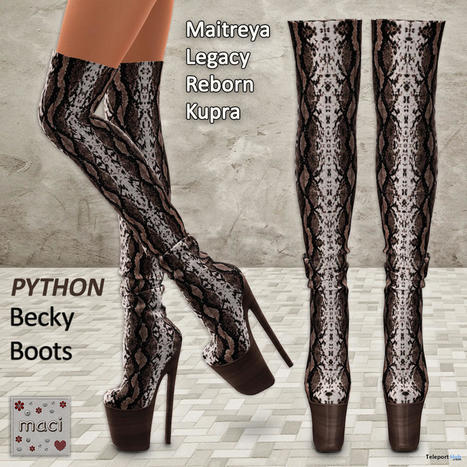 Becky Boots Python Teleport Hub Group Gift by Maci | Teleport Hub - Second Life Freebies | Second Life Freebies | Scoop.it
