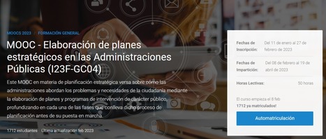 MOOC - Elaboración de planes estratégicos en las Administraciones Públicas (I23F-GC03) | Evaluación de Políticas Públicas - Actualidad y noticias | Scoop.it