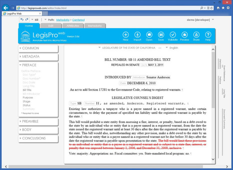 Web-Based XML Legislative Editor Update | Documentation juridique | Scoop.it