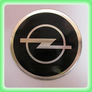 Aluminium Opel Emblem Badge Sticker 68mm Black