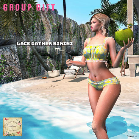 Lace Gather Bikini August 2022 Group Gift by Ambrosia | Teleport Hub - Second Life Freebies | Second Life Freebies | Scoop.it