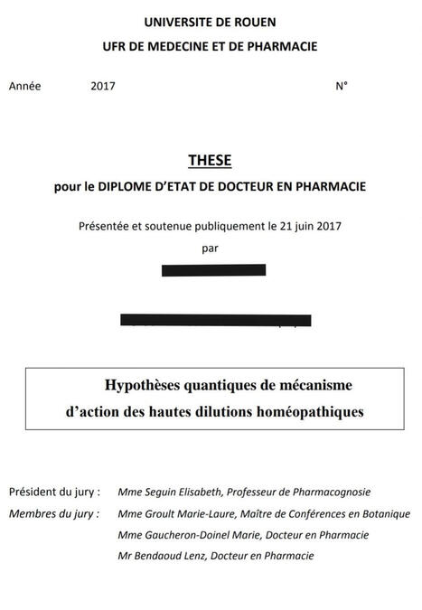 Ce genre de th&egrave;se en pharmacie pose question sur le s&eacute;rieux des institutions qui les d&eacute;livrent. La physique quantique est incomprise des n&eacute;ophytes et sert de pr&eacute;texte &agrave; tout et n'importe quoi. Ce&hellip; ... | H&eacute;sitations Vaccinales: Observatoire HESIVAXs | Scoop.it