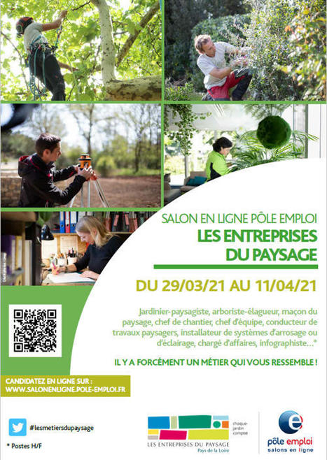 Salon régional de l'emploi en ligne dédié aux métiers du paysage | 29 mars au 11 avril 2021 | SUIO Nantes Université - Orientation Insertion pro | Scoop.it