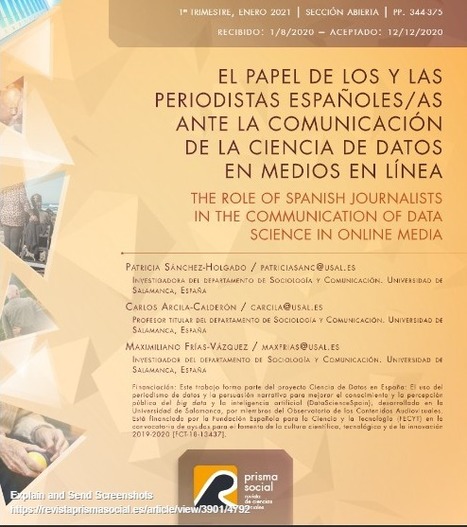 El papel de los y las periodistas españoles ante la comunicación de la ciencia de datos en medios en línea |  | Comunicación en la era digital | Scoop.it