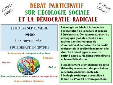 Débat sur l'écologie sociale et la démocratie radicale, le 28 septembre - Rebellyon.info | décroissance | Scoop.it