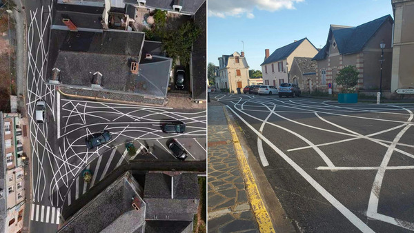 Un &eacute;tonnant marquage au sol s&egrave;me le trouble pour faire ralentir les automobilistes | Nudges | Scoop.it