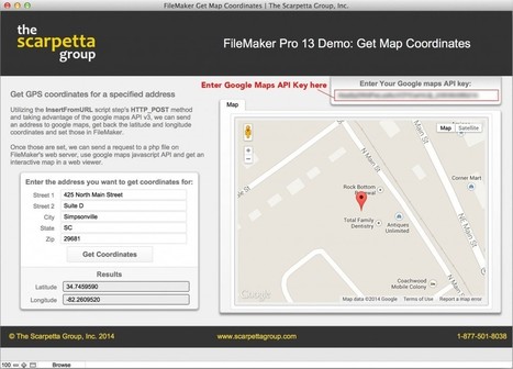 FileMaker 13 Google Maps API Geocode | The Scarpetta Group, Inc. | Learning Claris FileMaker | Scoop.it
