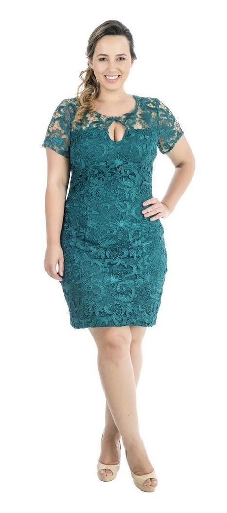 vestido de festa plus size curto com renda