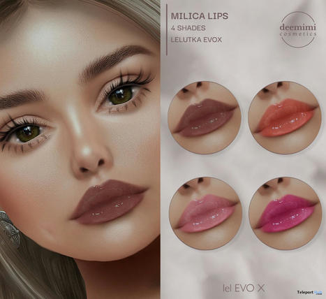 Milica Lips Set For Lelutka EvoX April 2024 Group Gift by {deemimi} cosmetics | Teleport Hub - Second Life Freebies | Second Life Freebies | Scoop.it