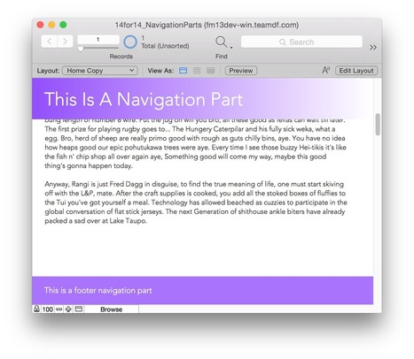 FileMaker 14 for 14: What is a Navigation Part? | Learning Claris FileMaker | Scoop.it