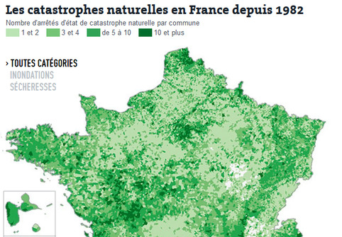 Au-delà de Xynthia, trente ans de catastrophes naturelles en cartes - Le Monde | Veille territoriale AURH | Scoop.it