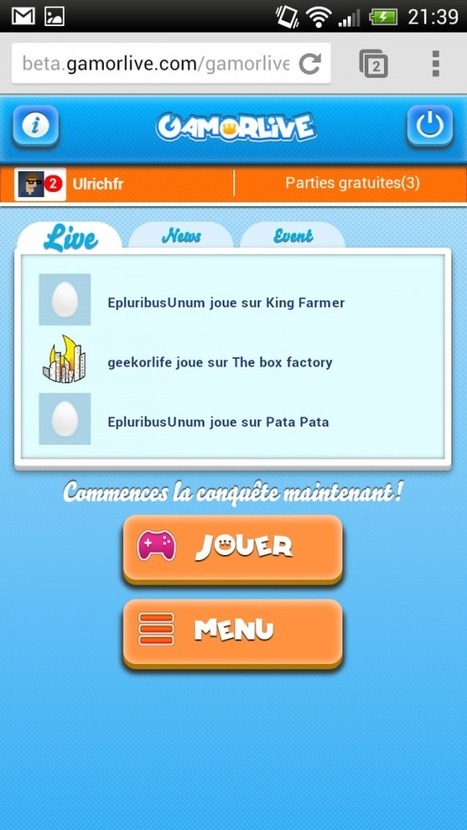 Gamorlive : un portail d&eacute;di&eacute; aux jeux mobiles en HTML5 | T&eacute;l&eacute;phone Mobile actus, web 2.0, PC Mac, et geek news | Scoop.it